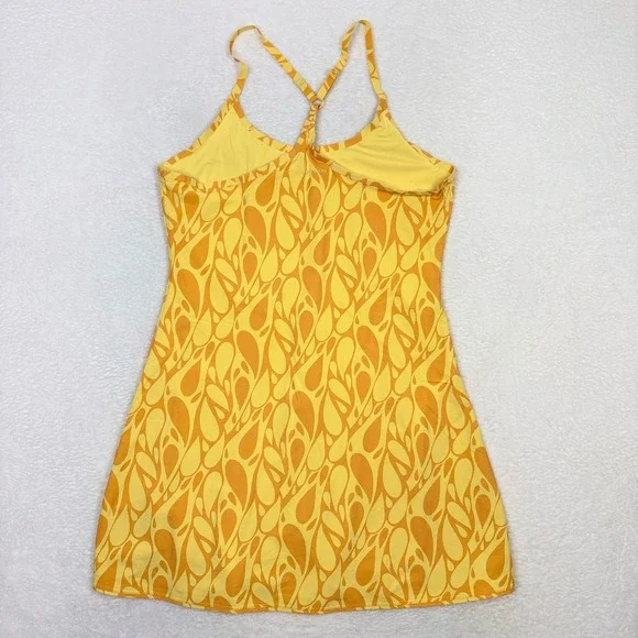 Outdoor Voices The Exercise Dress Large Yellow Orange Abstract Floral Activewear - Picture 2 of 9